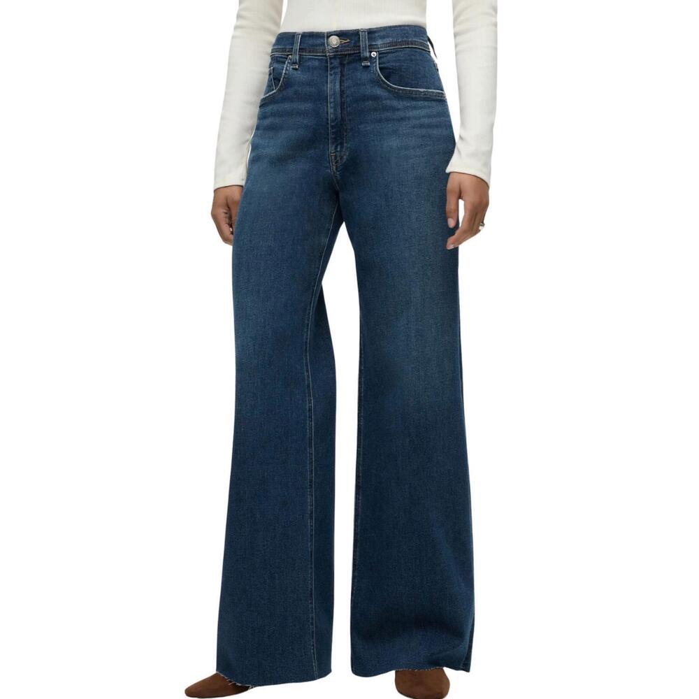 NEW HUDSON women's jodie loose fit wide leg with flap jean in jean